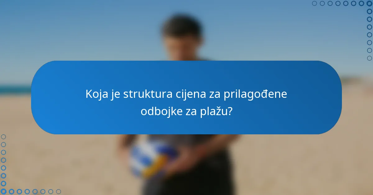Koja je struktura cijena za prilagođene odbojke za plažu?