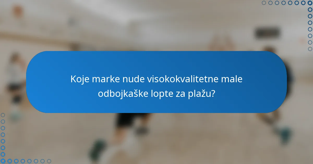 Koje marke nude visokokvalitetne male odbojkaške lopte za plažu?