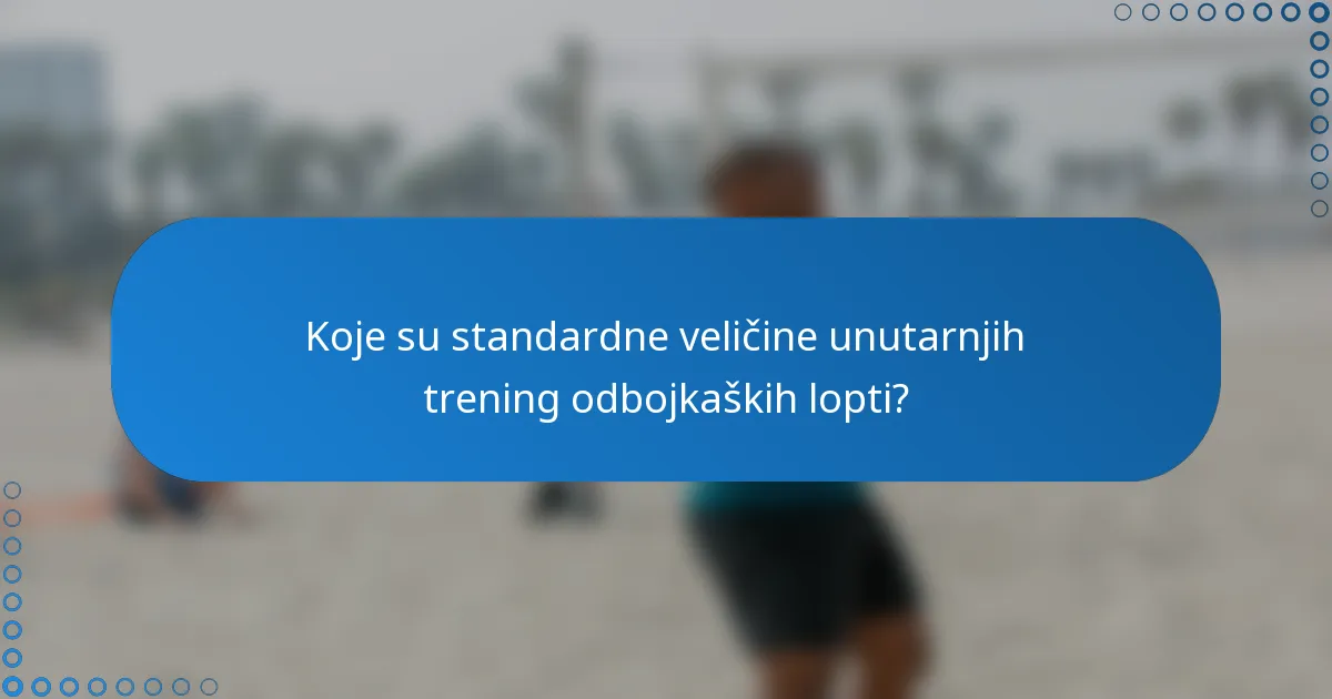 Koje su standardne veličine unutarnjih trening odbojkaških lopti?